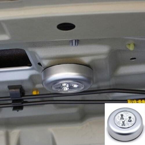3 LED Car Emergency Light Battery Powered Tap Push Lamp 3W Stick Night Interior LED Car Light Reading Round N5Z8
