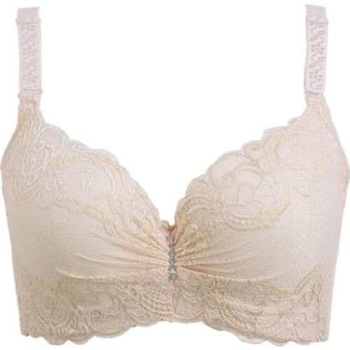 Plus size Ultra thin Lace bra Sexy Thin Cotton Cup Plump Big size super Push Up Bra Bralette Sexy lingerie Bra 36 38 40-46 C D E