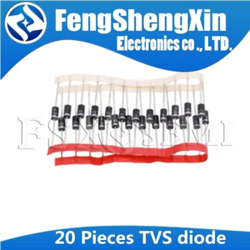 20pcs 1.5KE6.8A 1.5KE12A 1.5KE15A 1.5KE18A 1.5KE20A 1.5KE24A 1.5KE27A 1.5KE30A 30A 24A 20A 18A 15A 12A 6.8A 6A8 TVS diode