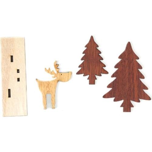 DIY Cartoon Christmas Elk Wood Decoration miniature fairy garden home decoration accessories home decor gift desk