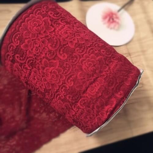 1Meter/lot 30cm wide black white elastic embroidery floral lace skirt tube top hem clothing accessories SC329