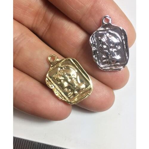 Eruifa 20pcs 20*15mm Beautiful Face Charms Zinc Alloy necklace,earring bracelet jewelry DIY handmade 2 colors