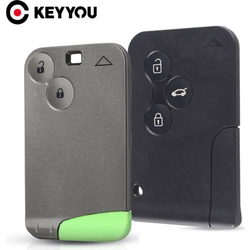 KEYYOU Smart Car Key Card Case Shell Fob & Insert Small Key Blade For Renault Clio Logan Megane 2 3 Scenic Laguna Espace Scenic