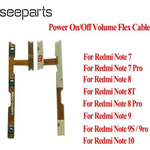 For Xiaomi Redmi Note 7 8 8T 9 Pro Power On/Off Volume Buttons Flex Cable Redmi Note 10 Volume Up/Dow Button Flex Cable