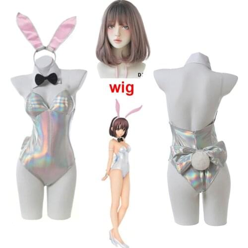Anime Saenai Heroine no Sodatekata Cosplay Megumi Kato Sexy Bunny Girl Costume Women Sexy Jumpsuit Costume