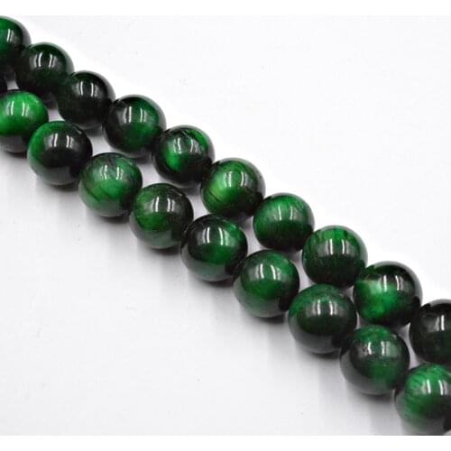 Natural Stone Green Tiger Eye Round Beads Wholesale Loose Beads for Fashion Jewelry Making Accessories 4-12mm DIY