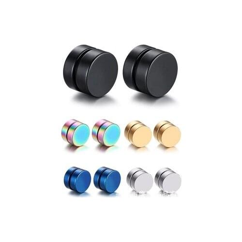 Round Beautiful Circle Non Piercing 1PC Strong Magnet Magnetic Mens Ear Clip About6mm/8mm/10mm/12mm5 Colors Girls Earrings 2021