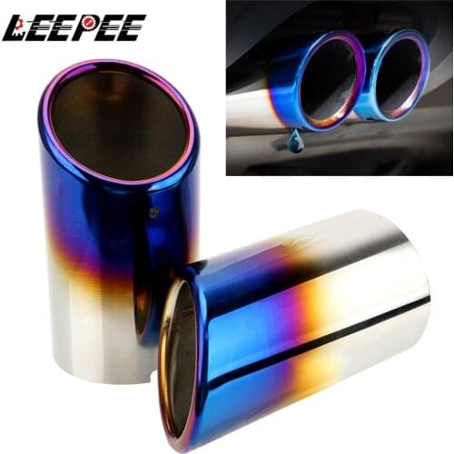 LEEPEE 2pcs Car Exhaust Tip Muffler Pipe Cover For VW Tiguan Volkswagen Passat B7 CC For Audi A4 B8 A3 A1 Q5 Auto Accessories