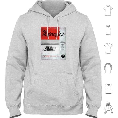 Motorcyclist Magazine-Free Wheeling Hoodie Long Sleeve Rollie Free Vincent Black Lightning Bonneville Speed Record