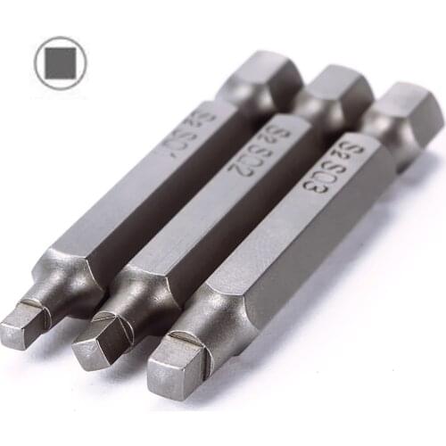 50mm 100mm Electric Driver Bits 3pcs Hand Tools Screwdriver Drill Bit S2 1/4 Inch Hex Shank Magnetic Square Head Screwdriver Set