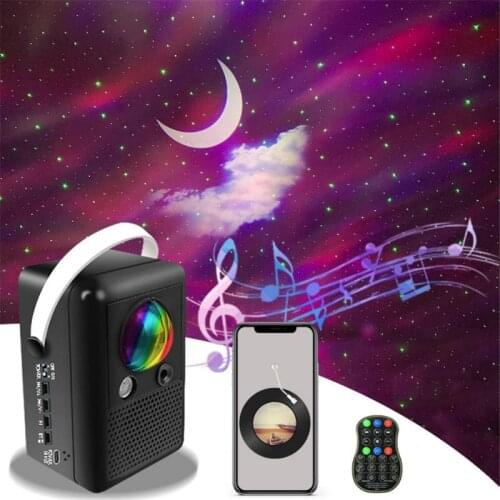 Northern Night Light Star LED Projector Night Light Child Blueteeth USB Music Romantic Projection Lamp For Kids Christmas Gift