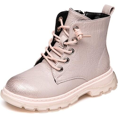 New 2020 Girls Boots Fashion Kids Boots For Baby Girls Side Zipper Autumn Winter Cotton Warm Brand Little Children Martin Shoes