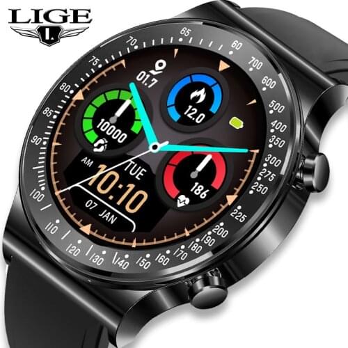 LIGE 2021 New Smart Watch Men Sport Smartwatches Mens Fitness Bracelet Smart Clock Bluetooth Call Watch For Android iOS relogio