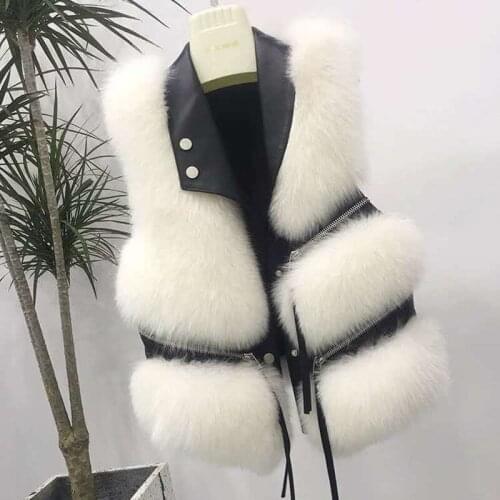Autumn Winter New Fashion Faux Fur Coat Winter Women Waist Coat Female Jacket Fur Vest Fluffy Solid Color For Ladies
