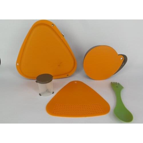 5Piece sets Plastic picnic boxes outdoor tableware camping cookware barbecue picnic utensils necessary props outing suit