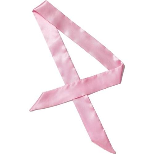 Sweet Pink Hairbands Silk Scarves Fashion Headwear Wrist Wraps Ponytail Scarf Headband Handkerchief Solid Color Hair Accessories