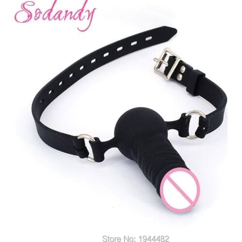 SODANDY Open Mouth Gag Silicone Ball Gag Sex Toys Bondage Restraint Dildo Gag Adult Game Oral Fixation Sex Product Stuffed Slave