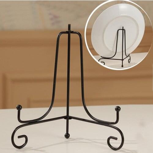 Storage Rack Plate Stands Art Iron Display Stand Bracket Support Holder for Bowl Plate Art Photo Picture Frame Home Decor Tools