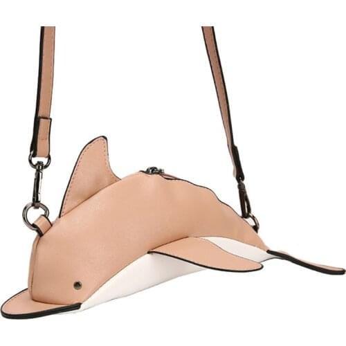 Women Cute Dolphin Shape PU Leather Handbag Shoulder Crossbody Bag Satchel Purse 20CA