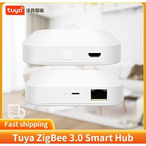 Tuya ZigBee 3.0 Smart Hub, Wireless/Wired Gateway Bridge for App Voice Remote Control, Works with Alexa Google Home Assistant