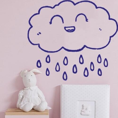 Vinyl Wall Decal Clouds rain Nursery Decal Childs kids Room Decals decoration Cloud Wall Art Wall Sticker Sky decor HY925