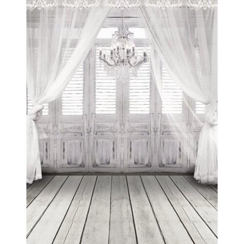 Vintage Room Wooden Floor White Window Photography Backdrops Photo Props Studio Background 5x7ft