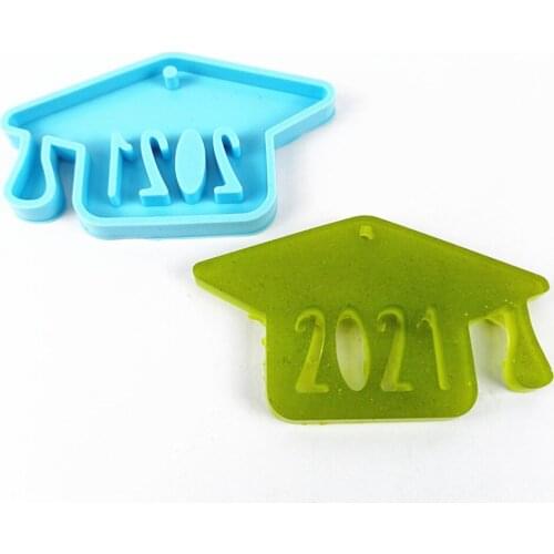 Graduation Keychain Epoxy Resin Mold Handmade Necklace Pendant Silicone Mould Diy Crafts Casting Tool Graduation Jewelry Pendant