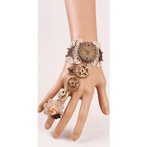 Steampunk Gloves Harajuku Lolita Gauntlet Retro Goth Gear Robotic Bracelet Gloves Cos Wristband Guantelete Mujer