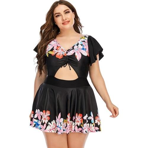 Womens swimwear 2021new BeachwearShort sleeve Conservative Sexy fashion floral One-piece swimsuit for women