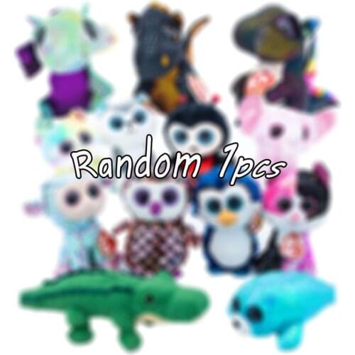 1PCS Ty Beanie Big Eyes Stuffed Pea Stuffed Animal Randomly send lucky bag doll Collection Boy Girl Birthday Gift 15cm
