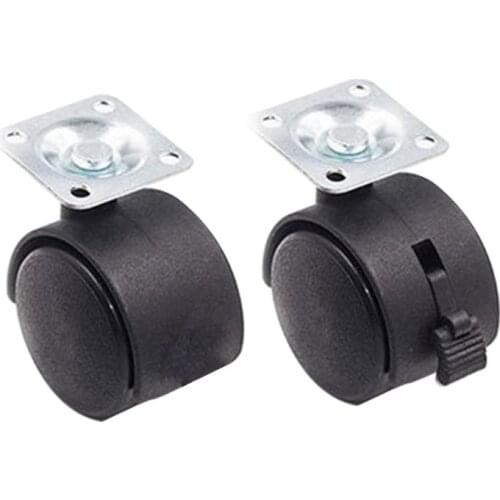 10Pcs/set Chair Furniture Universal Wheel Flat Plate Swivel Caster with Brake