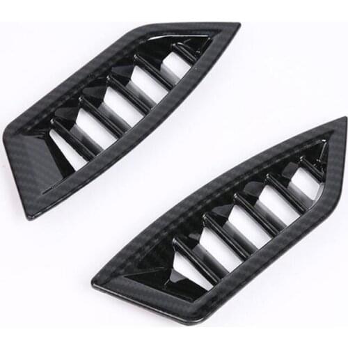 2PCS Carbon Fiber ABS Chrome Car Air Conditioner Vent Outlet Cover Trim Molding For SUBARU XV 2018 Car Styling Accessories