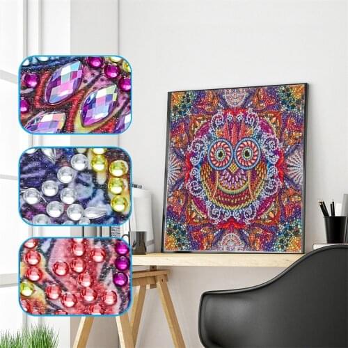 Special Shaped Diamond Paintings DIY 5D Owl Partial Drill Embroidery Crafts Cross Stitch Kit Home Decoration Cross Stitch Kit