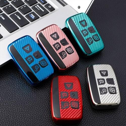 TPU Carbon Fiber Car Remote Key Case Cover Holder For Land Rover Range Rover Sport Evoque Freelander For Jaguar XF XJ XE XJL XF