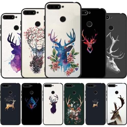 Reindeer black Silicone Phone Case For honor 30 20 Pro 8 8X 9 10 20 Lite Mate 10 20 30 Lite Pro cover