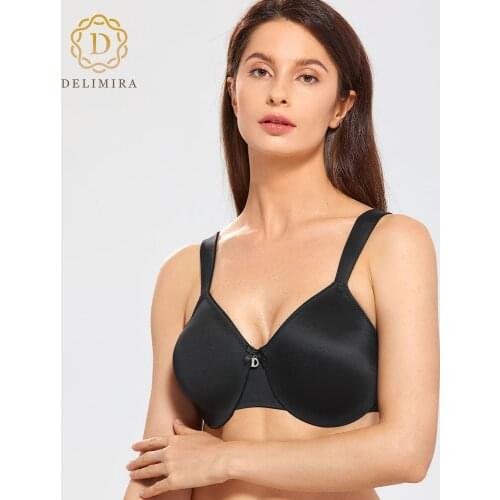 DELIMIRA Womens Plus Size Minimizer Bra Smooth Full Coverage Underwire No Padded Bras