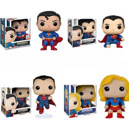 Funko DC COMICS Super Heroes SUPERMAN 215# 85# Supergirl 93# 10cm PVC Vinyl Action Figures PVC Collection Figure Toys