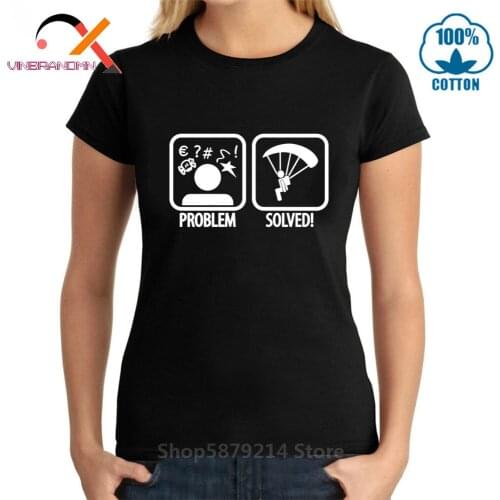 Skydiving Problem Solved T-Shirt Cool Parachute Skydive T shirt Womens Funny Skydiver Tshirt New Parachuting Lovers Gifts Tees