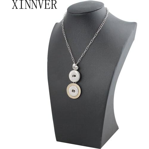 Hot Sale Xinnver Snap Button Jewelry Pendant Necklace With Link Chain Necklace Fit 18mm Snaps Necklace Jewelry For Women ZG111