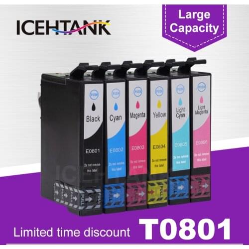 ICHTANK ICHTANK Printer Ink Cartridges for Epson T0801 - T0806 for Stylus Photo 660 660+ 700W 710W 720WD 730WD 800FW 810W 820FWD
