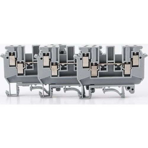 50 Pcs Din Rail Terminal Blocks UDK-4 Feed Through Screw Connection Multi Conductor Wire Conductor UDK4