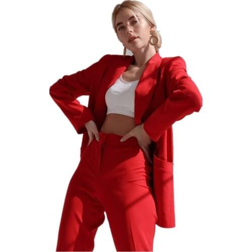 Red Carpet Celebrity Women Evening Suit Long Sleeve Double Breasted Mother of Bride Dress Party Prom Wear Pants Outfits 2 pcs