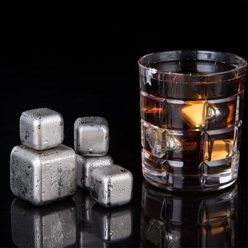 Stainless Steel 304 Whisky Stones Ice Cubes in Package Reusable Chilling Stones for Whiskey Wine Keep Your Drink Cold Longer