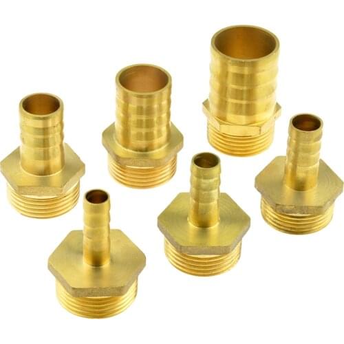 Brass Hose Pipe Fitting 10mm 12mm 14mm 16mm 19mm 32mm Barb Tail To 1 Inch BSP Male Thread Connector Joint Copper Coupler Adapter