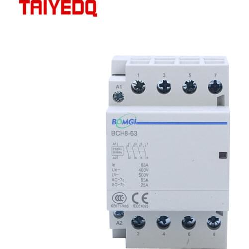 AC 220V 63A 4P modular smart home, office AC contactor automatic operation 4NO/4NC/ 2NO2NC /3NO1NC