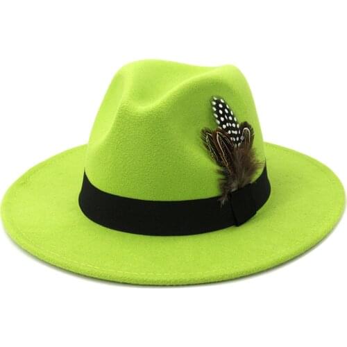 Fedoras men fedora hat men panama top cap unisex hat Military color fedoras large brim hat church hat party hat