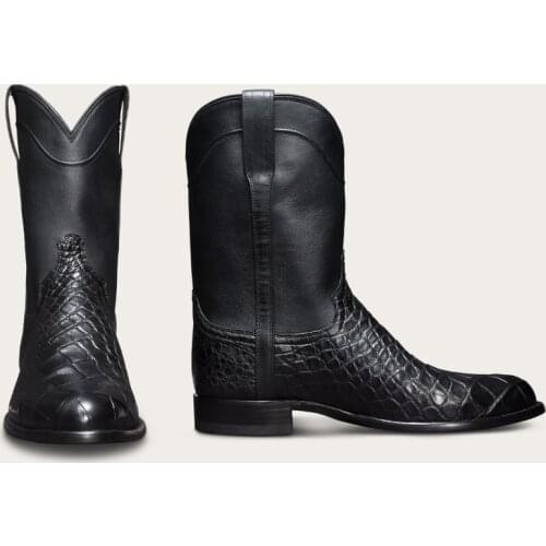 Spring Autumn Plus Size Mens Boots Retro Luxury Mid Calf Shoes Soft Bottom Outdoor Work Shoes Trend All Match Slip on Boots