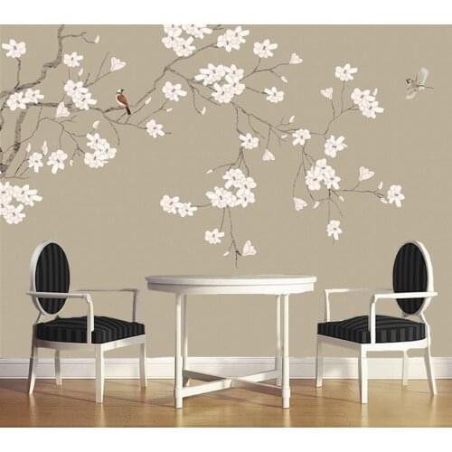 Wall papers home decor,Magnolia flower Chinese style flower and bird wallpaper,living room tv sofa wall bedroom mural wallpaper
