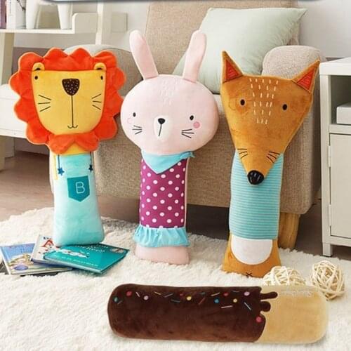 2020 New Baby Cute Cartoon Animal Car Seat Belt Cover Pillow Head Shoulder Protection Pad Short Plush Toy Children Stick Cushion
