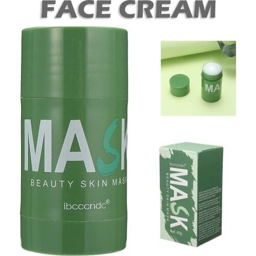 40g Green Tea Purifying Clay Stick Solid Mask Skin Oil Control Anti-Acne Deep Cleansing Moisturizing Hydrating